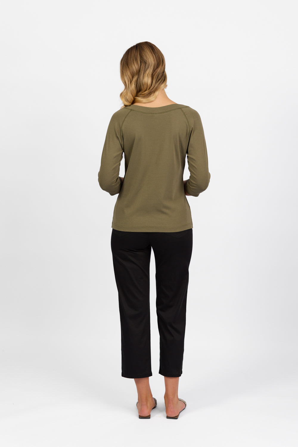 Vassalli Boat Neck 3/4 Sleeve Top