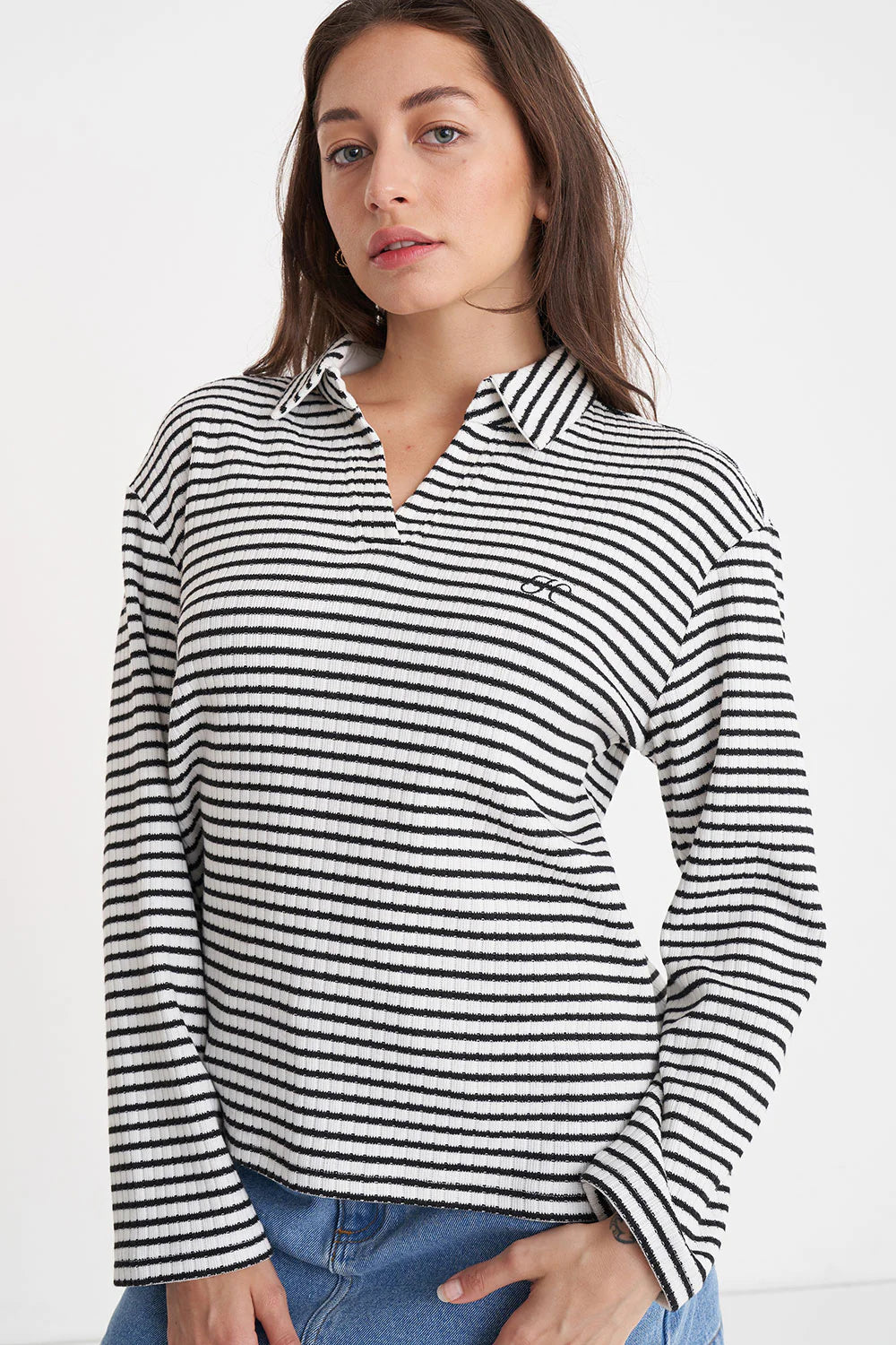 Huffer Alfie Stripe LS Polo